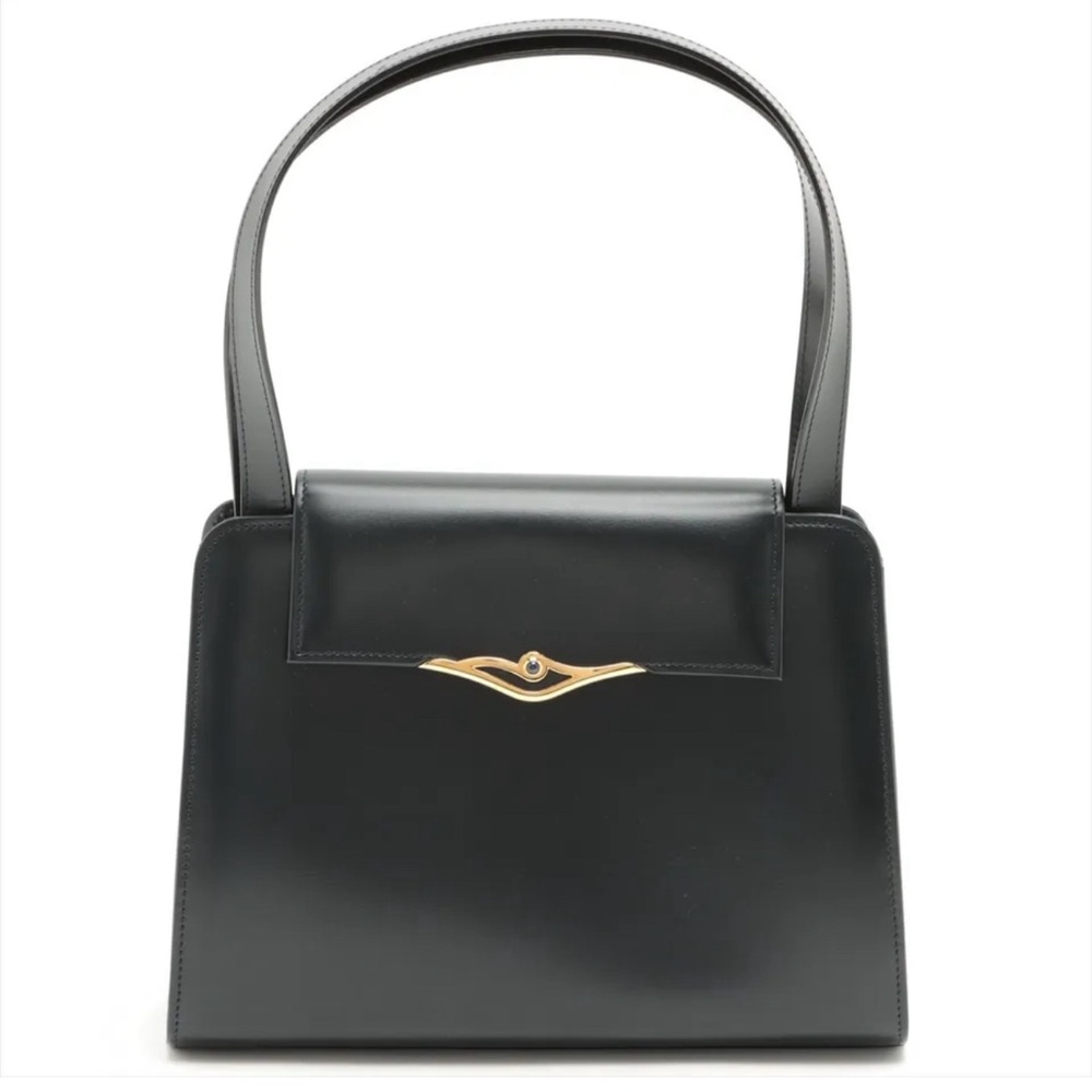 Cartier Sapphire Line Leather Navy Handbag